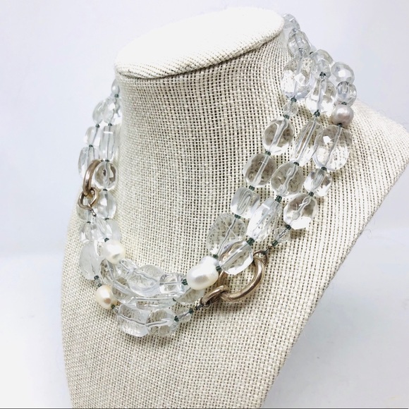 Sterling silver, quartz crystal choker, 143.8g - Picture 4 of 8